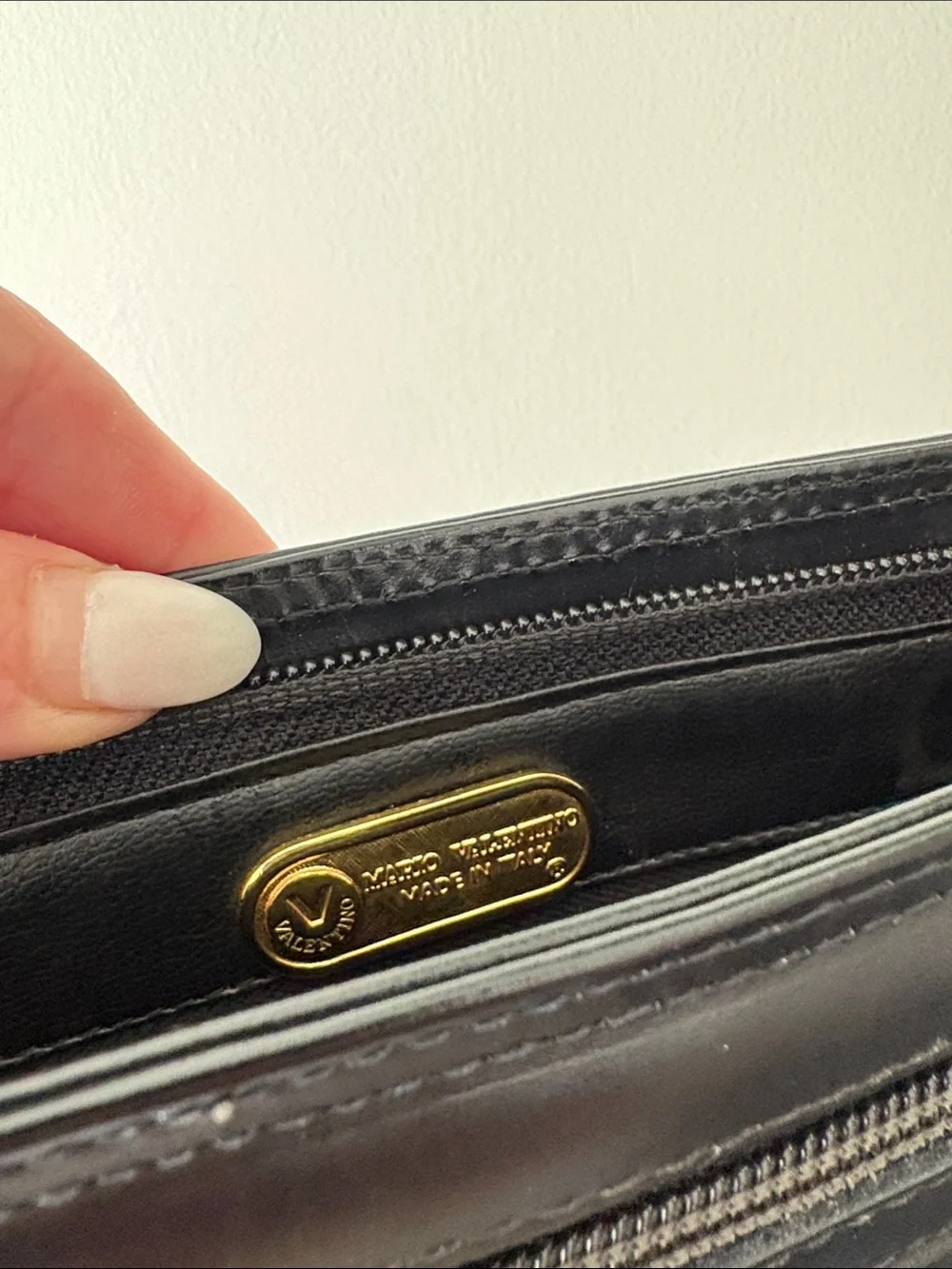 Authentic Valentino Black Embossed Clutch
